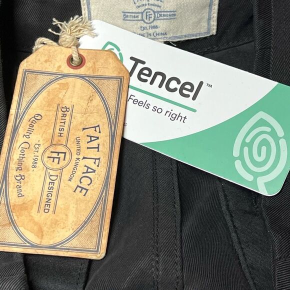 NWT Fat Face Exmouth Mina Tencel Black Belted Crop Pants Sz 2 - Picture 9 of 10